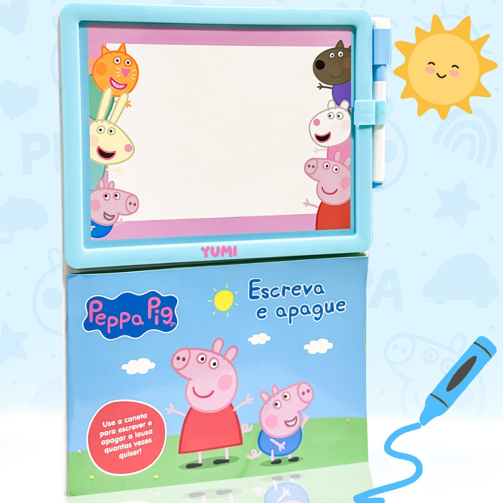 Livro De Caligrafia Apagável Peppa Pig - Alfabetização Com Caneta Mágica Apagável E Lousa Infantil Educativo em Oferta na Shopee