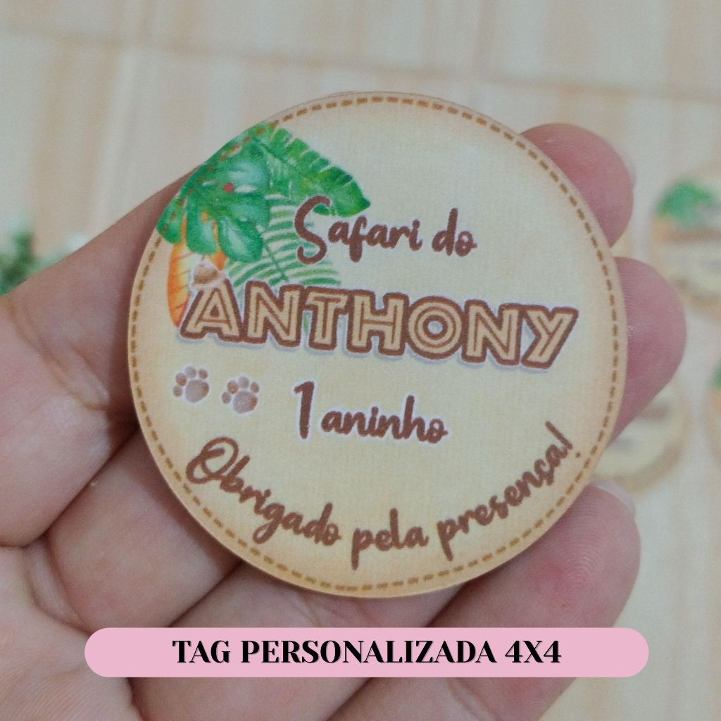 TAG Personalizada 4x4 Safari | Agradecimento Festa Infantil | Lembrancinha Aniversário Personalizada