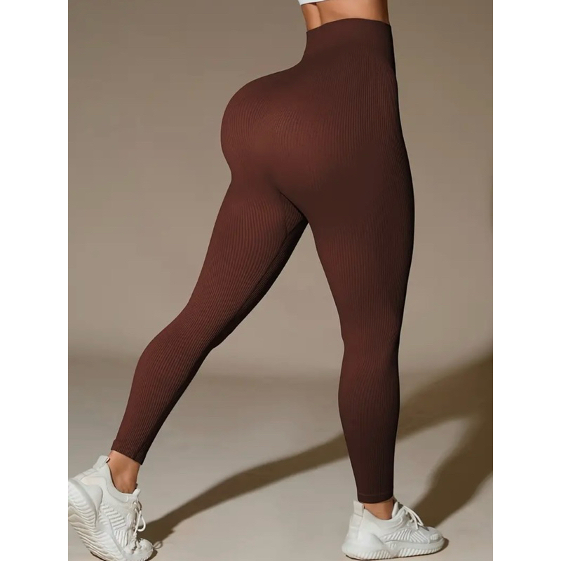 777 CANELADA Legging Academia Sem Costura Canelado Premium Grosso, Cos Alto Modelador, Sem Costura Canelado Grosso