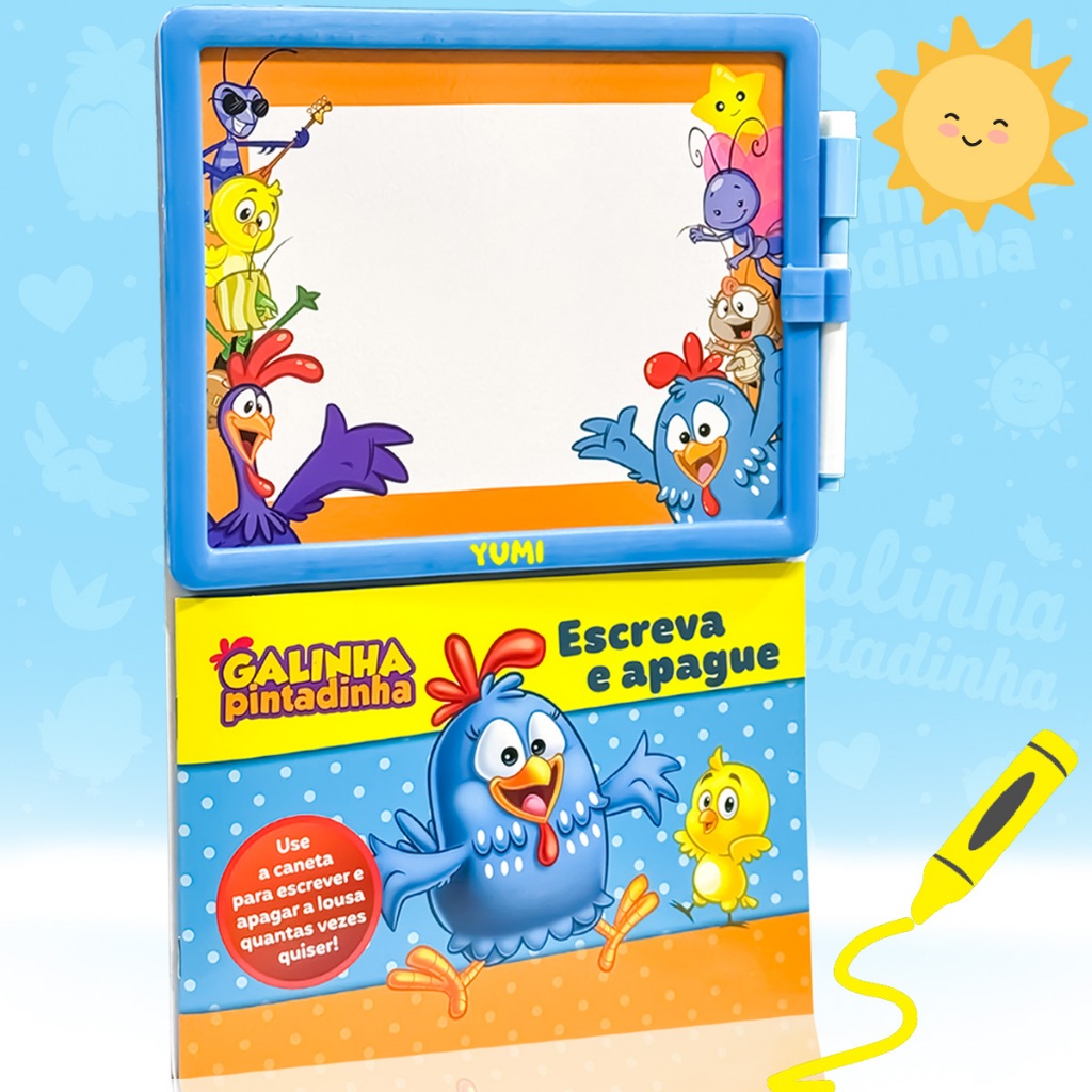 Livro De Caligrafia Galinha Pintadinha Alfabetização Com Caneta Apagável E Lousa Infantil Educativo em Oferta na Shopee