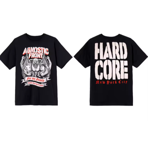 Camiseta Camisa Blusa Algodão Unissex Agnostic Front United and Strong Peripheral Pattern Printing Summer