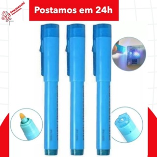Kit Com 3 Canetas Identificadora Detecta Dinheiro Falso Nota Falsa detecta dolar e real em Oferta na Shopee