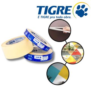 Fita Crepe Branca Tigre 18X50/24x50/48X50 Uso Geral Fita Crepe Larga Fina Grossa Fita Para Pintura em Oferta na Shopee