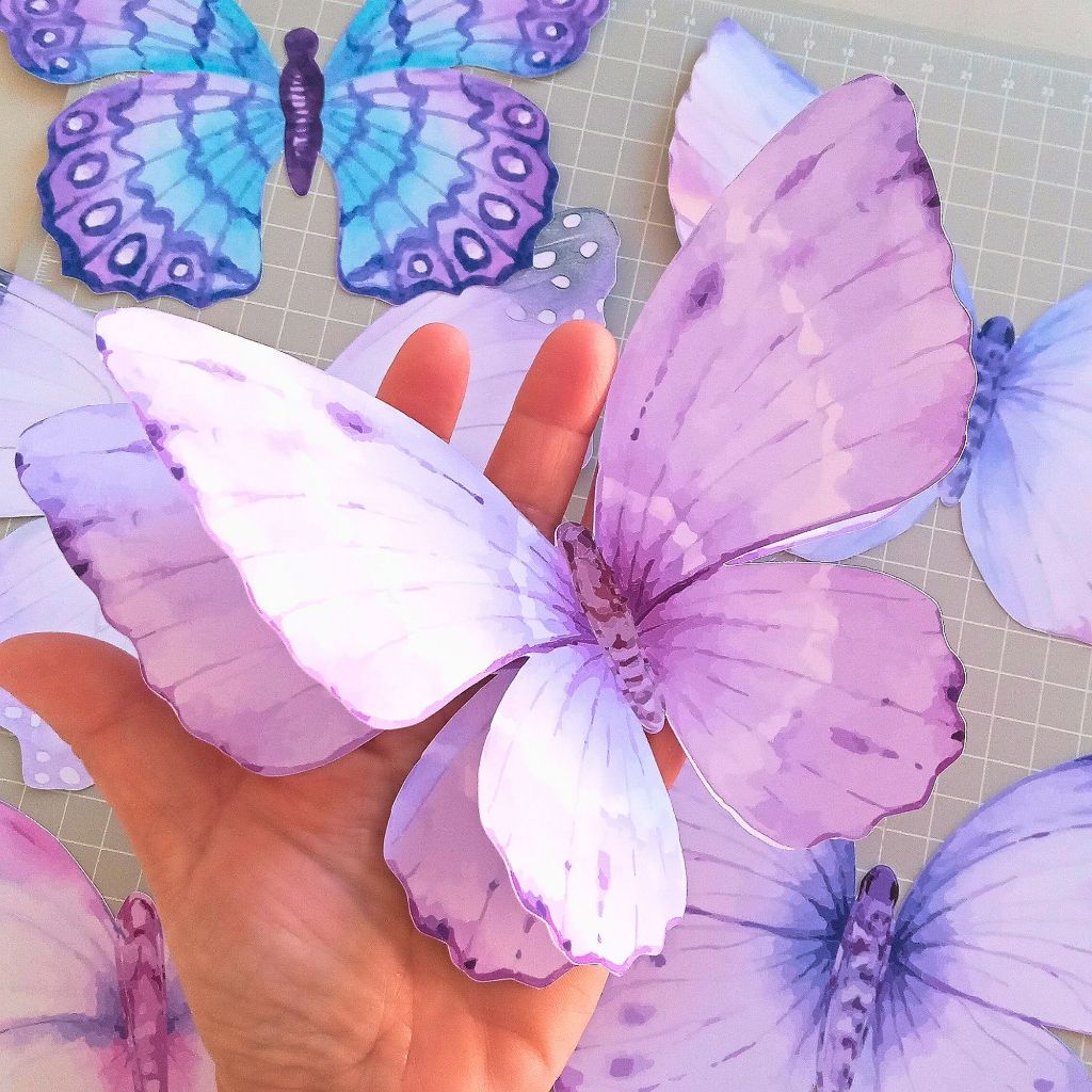 ENVIO IMEDIATO | 12 Borboletas de papel Lilás | 15cm | Decoração de Festa, Balões e Painéis