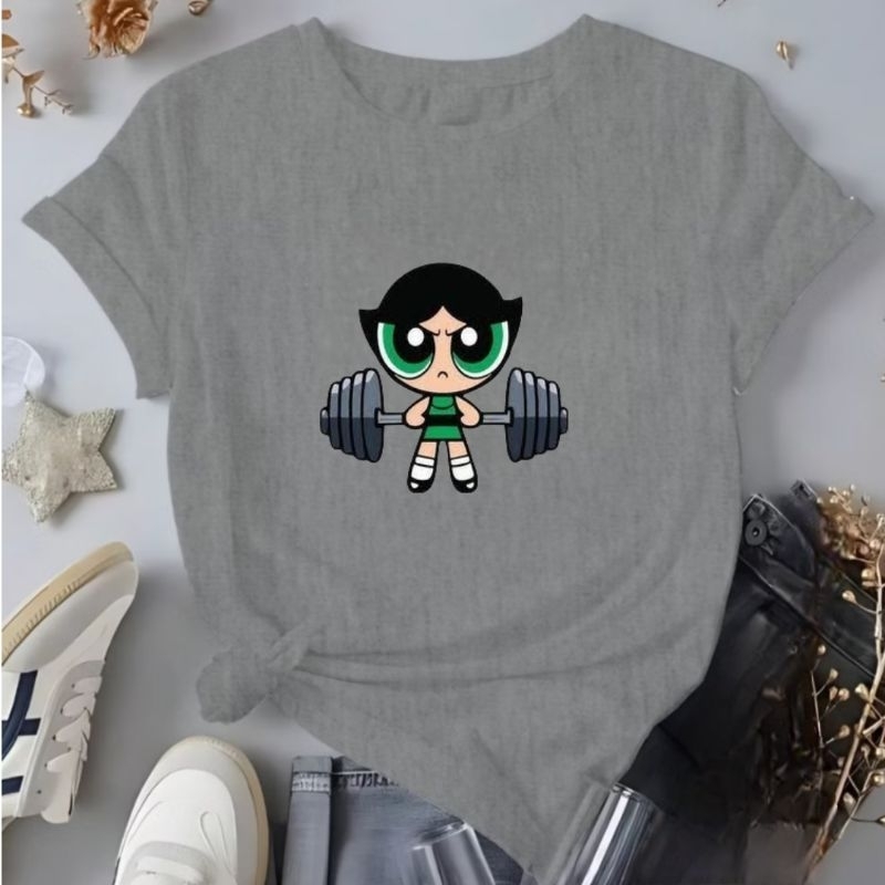 camiseta p ao gg adulto feminina academia docinho meninas super poderosas personagem desenho animado blusa 100% algodão