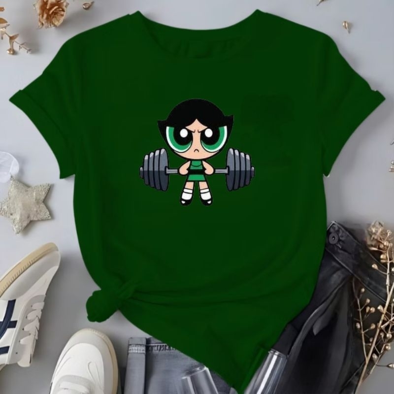 camiseta estilosa meninas super poderosas moda menininha docinho academia exercício blusa 100% algodao premium streetwea
