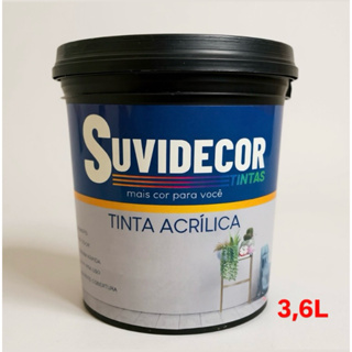 TINTA ACRÍLICA SUVIDECOR (interior) galão 3,600L. •Sem cheiro •Ótima cobertura •Anti-mofo •Secagem rápida. em Oferta na Shopee