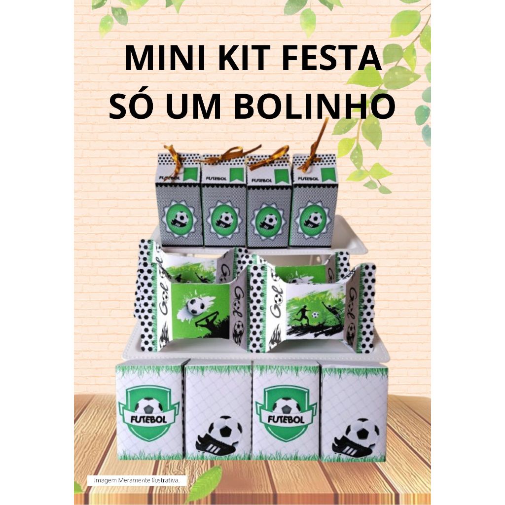 KIT FESTA DE ANIVERSÁRIO FUTEBOL LEMBRANCINHA PERSONALIZADA CAIXINHA SÓ UM BOLINHO