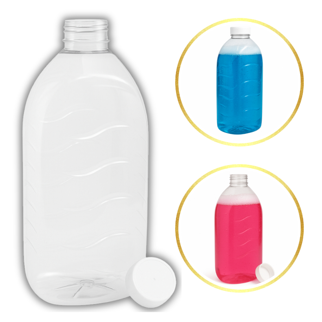 40 GARRAFAS PET 2 LITROS TRANSPARENTE P/ PRODUTOS DE LIMPEZA BOCA 43mm