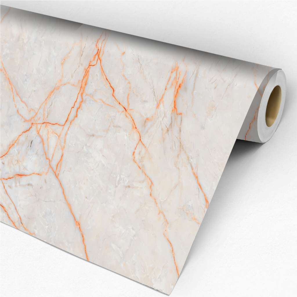 12 METROS - PAPEL DE PAREDE - MÁRMORE ROSSO BRANCO/SALMÃO - ADESIVO AUTOCOLANTE