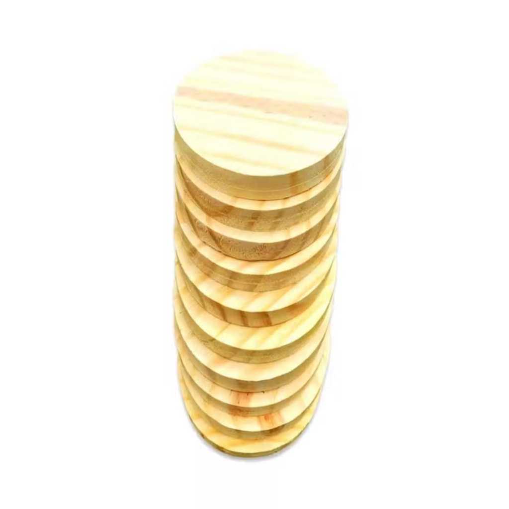 kit com 10 tampos de bmadeira pinus de 22 cm em Oferta na Shopee