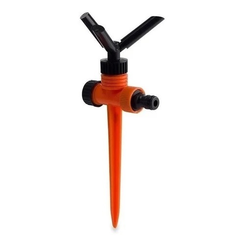 Esguicho Aspersor Irrigador Giratório 360 Graus 3 jatos Jardim Grama Horta Laranja Forceline Espiga