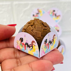 50 Forminhas Princesas Cute - forminha para doce Princesas Baby - forminha para docinho Personalizada Princesas Cute