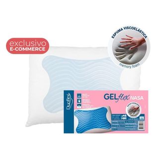Travesseiro Gelflex Nasa 14 cm Duoflex Espuma Poliuretano Para Fronha 50x70cm Capa  Algodão GN1108