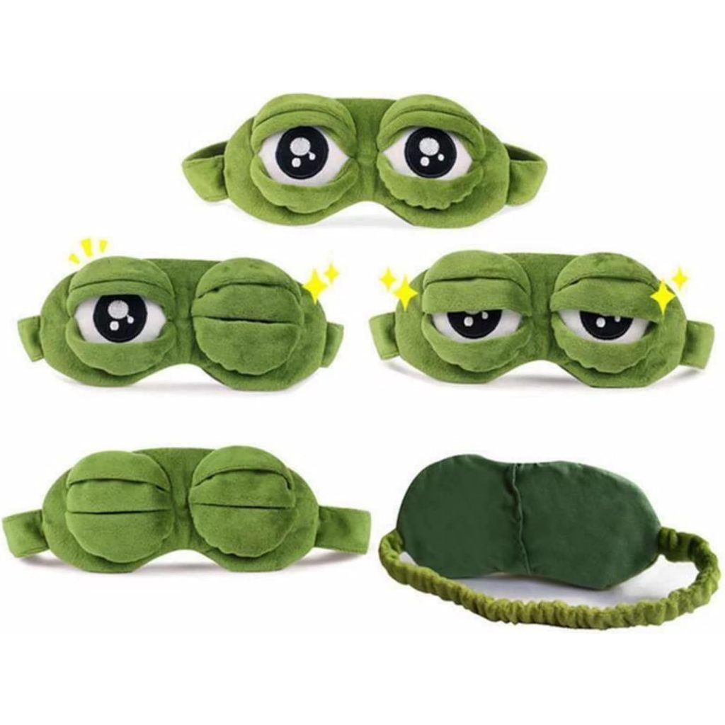 Máscara para Dormir Olhos de Sapo 3D Engraçado Divertida Verde Tapa Olhos para Sono Decorativo 18 CM em Oferta na Shopee