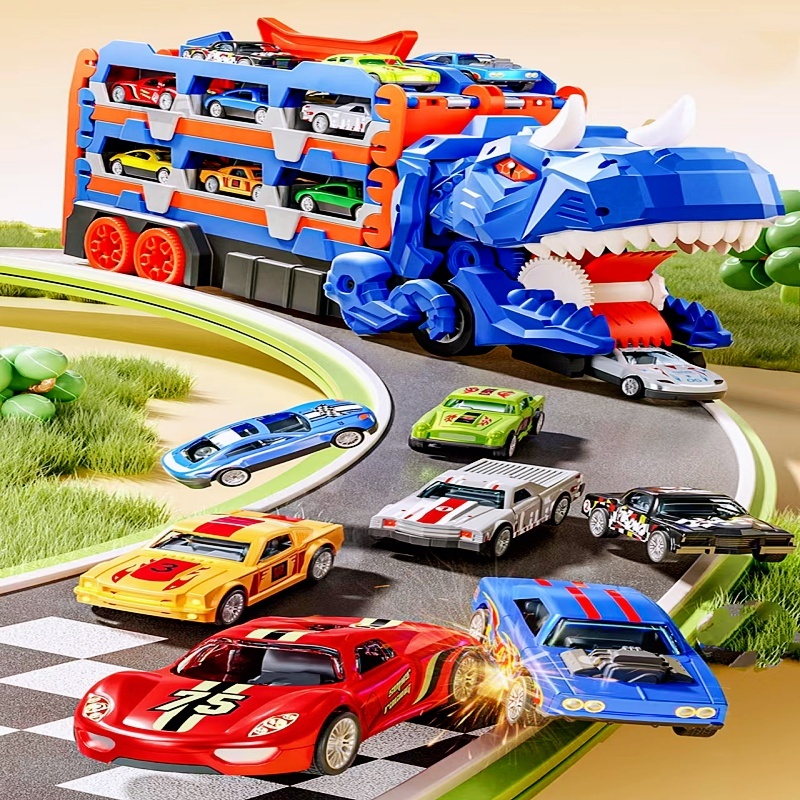 Conjunto de Brinquedos de Transporte de Caminhão Dinossauro para 6 Carros