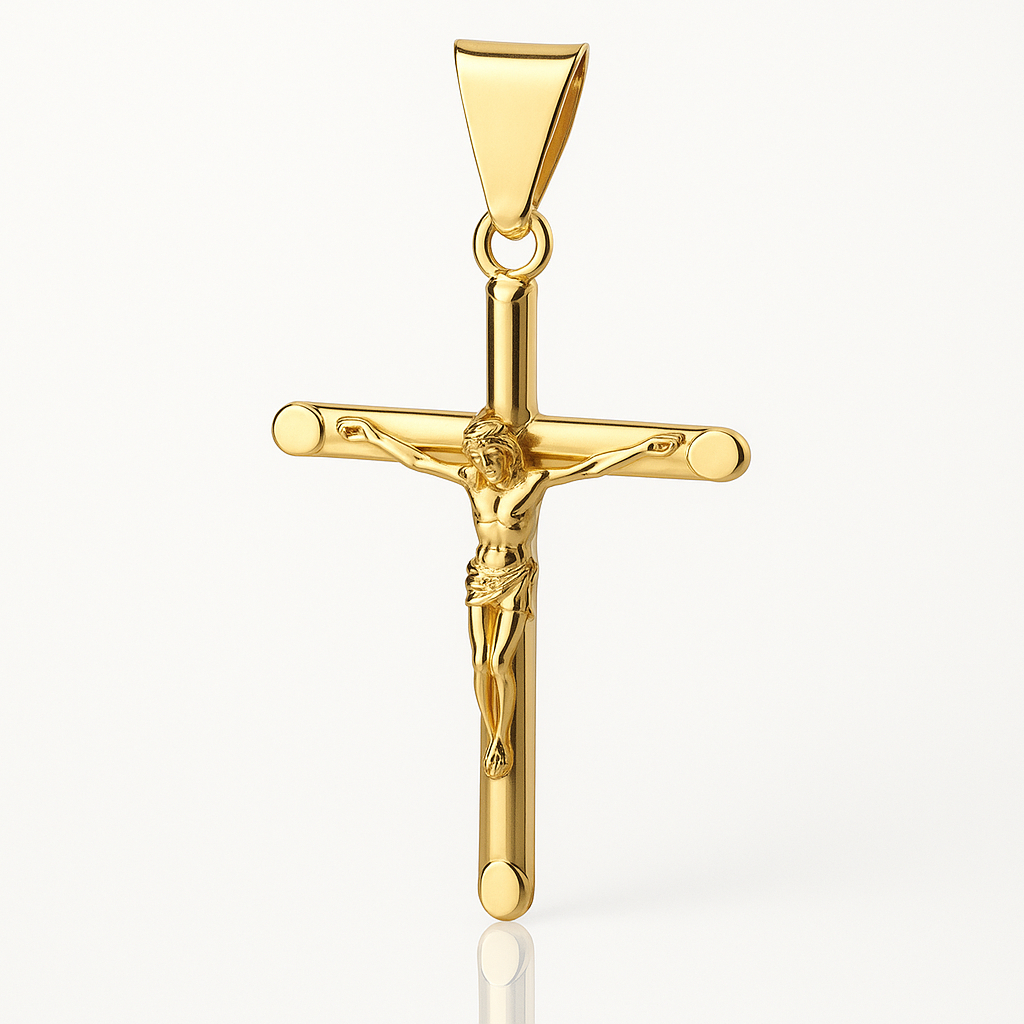 Pingente Banhado a Ouro 18k Cruz Com Cristo Crucifixo Unissex em Oferta na Shopee