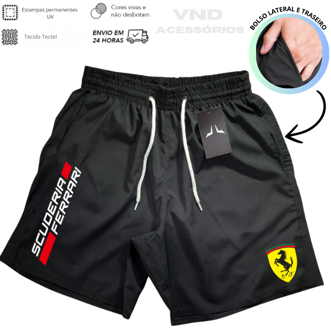 Short Bermuda Mauricinho Esporte Corrida Academia Envio Imediato - BMW Ferrari em Oferta na Shopee