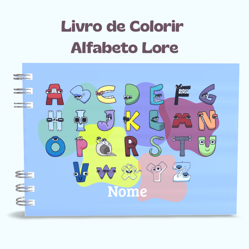 Livro de Colorir - Tema Alfabeto Lore | 30 Folhas | Papel 120g + Folha de Acetato
