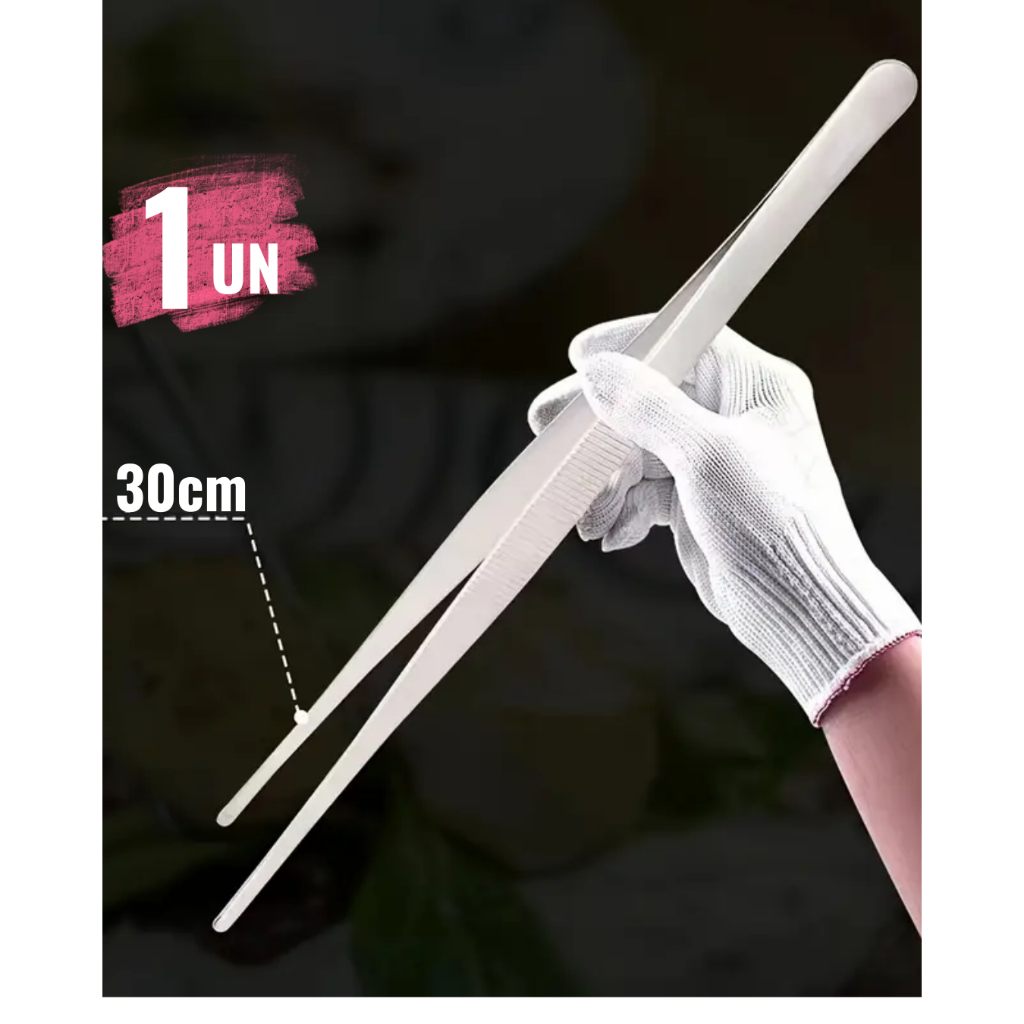 Pinça Culinaria Profissional Inox Para Churrasco Longa