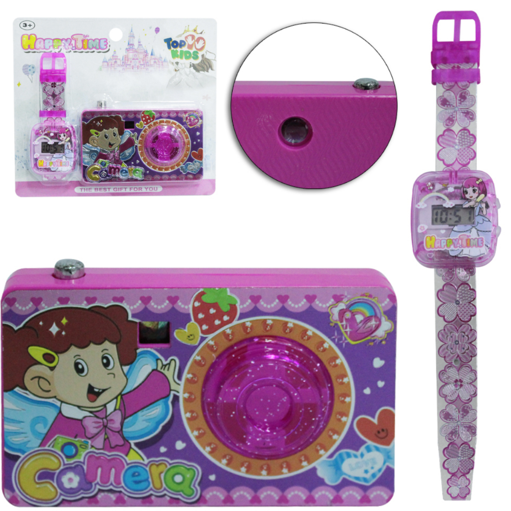CAMERA FOTOGRAFICA INFANTIL + RELOGIO DE PULSO A BATERIA HAPPY TIME TOP KIDS DIA DAS CRIANÇAS