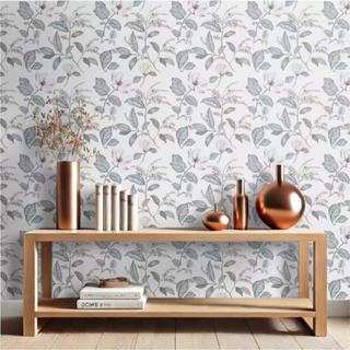 Papel de Parede Autoadesivo 3D Lírio Cinza e Rosa 5m x 45cm Lavável em Oferta na Shopee