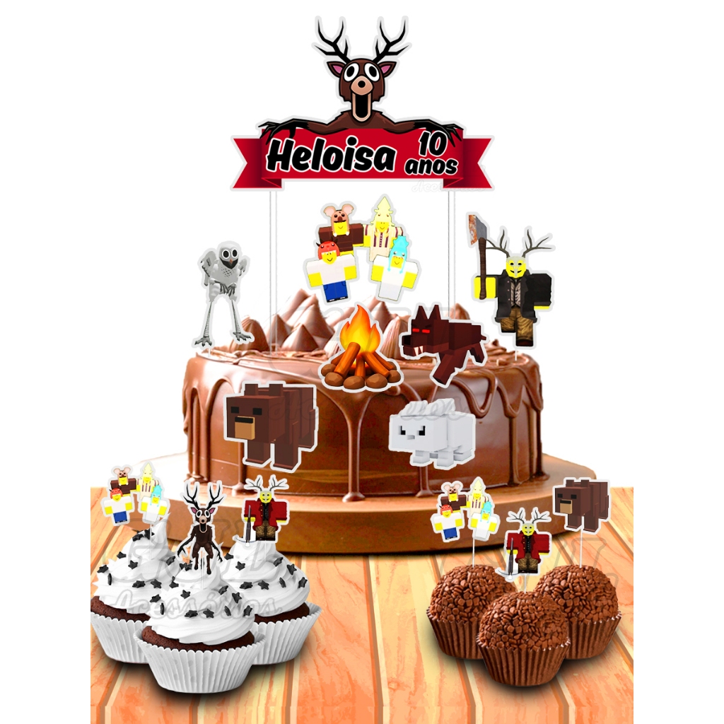 99 noites na floresta Topo Topper De Bolo + Tags Toppers Para Doces Personalizado Decoração em Oferta na Shopee