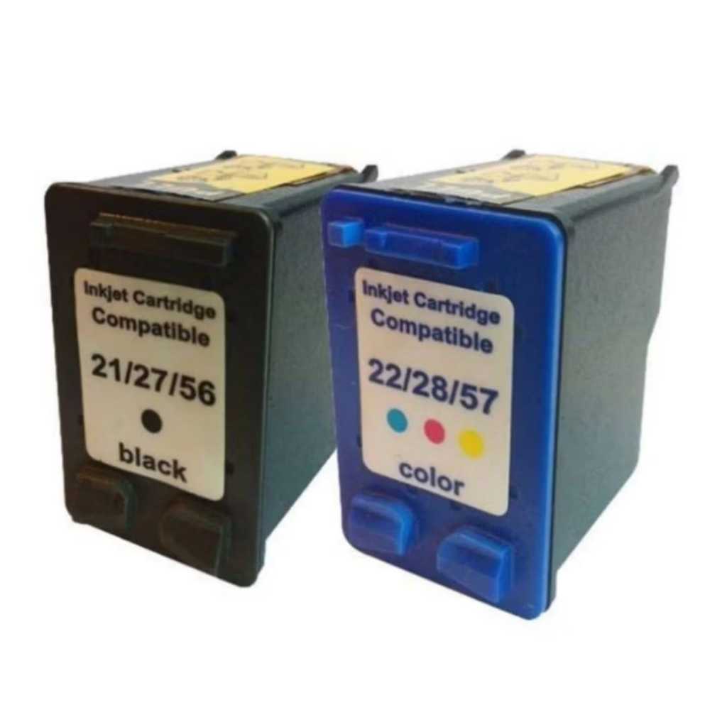 Kit de Cartuchos Compatíveis 21/27/56 Preto XL + 22/28/57 Colorido XL – Alta Performance e Economia! em Oferta na Shopee