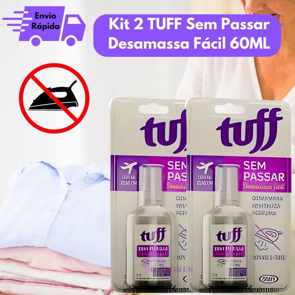Kit 2 Tuff Sem Passar: Desamassa Fácil, Perfuma e Neutraliza Odores Start 60ML em Oferta na Shopee