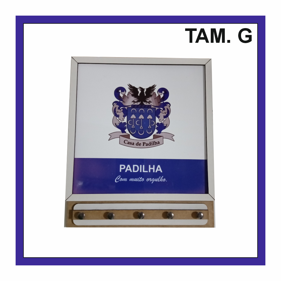 PORTA CHAVES – MDF – BRASÃO FAMÍLIA PADILHA – 3 TAMANHOS