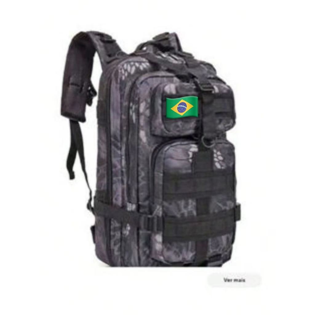 Mochila Militar Tática Masculina Feminina Grande 30 Litros acompanhar 1 bandeira de presente em Oferta na Shopee