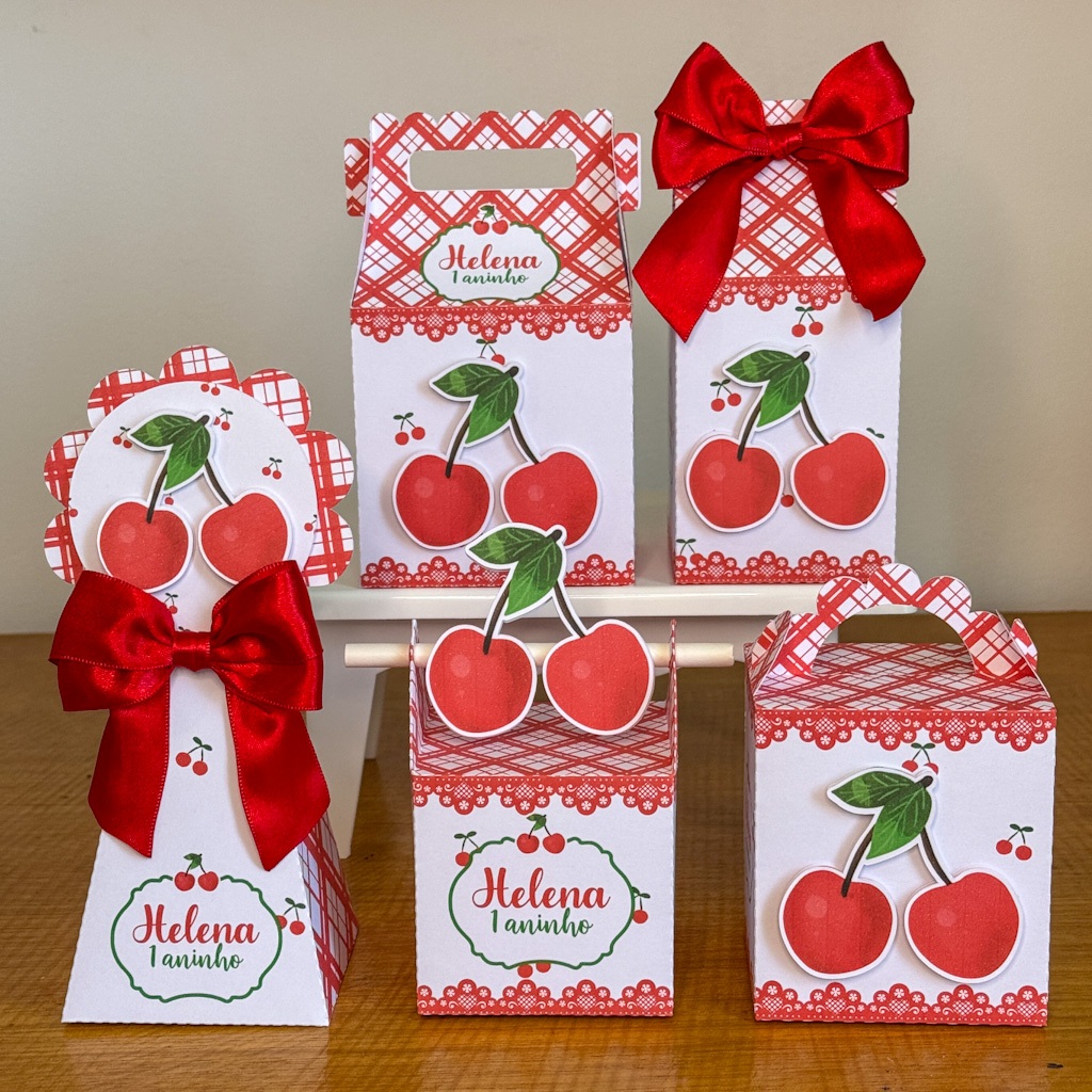 KIT FESTA PERSONALIZADO  CEREJINHA LEMBRANCINHA IDEAL PARA ANIVERSÁRIOS E MÊSVERSÁRIOS