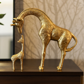 Escultura Decorativa Dupla de Girafa Luxo Enfeite Rack Sala Escritório em Oferta na Shopee