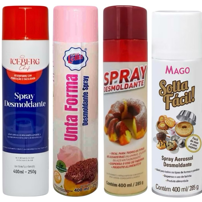 Desmoldante Spray Solta Fácil 400ml  Antiaderente Culinário Para Forma Untar Assadeira De Bolo Torta