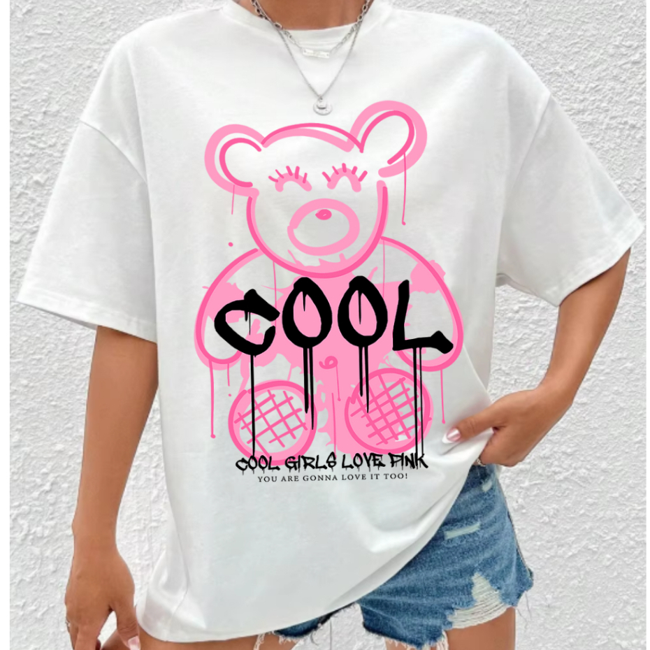 Camiseta Oversized Feminina Confortável Algodão Premium Streetwear Estampada