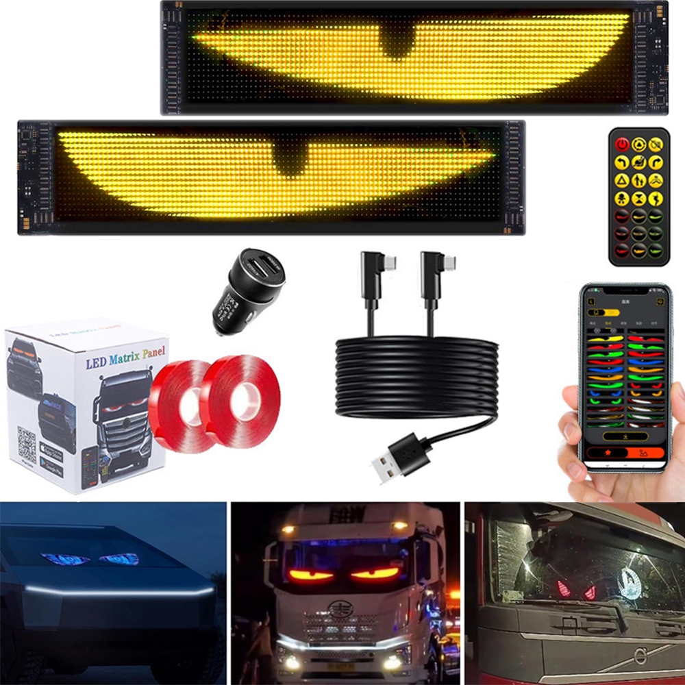 2 Peças De Tela Led Com Luz Devil Eyes (12*60cm) em Oferta na Shopee