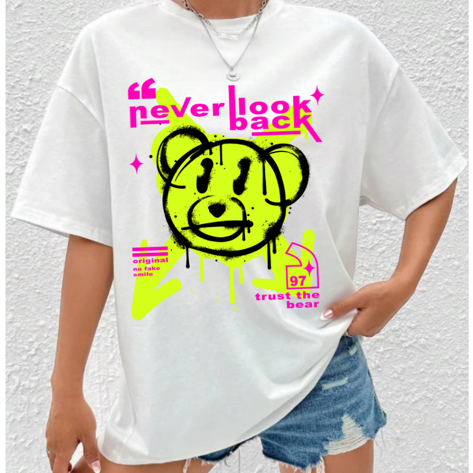 Camiseta Streetwear Oversized Feminina Estampada Trap Algodão Premium Casual Despojada Estilosa