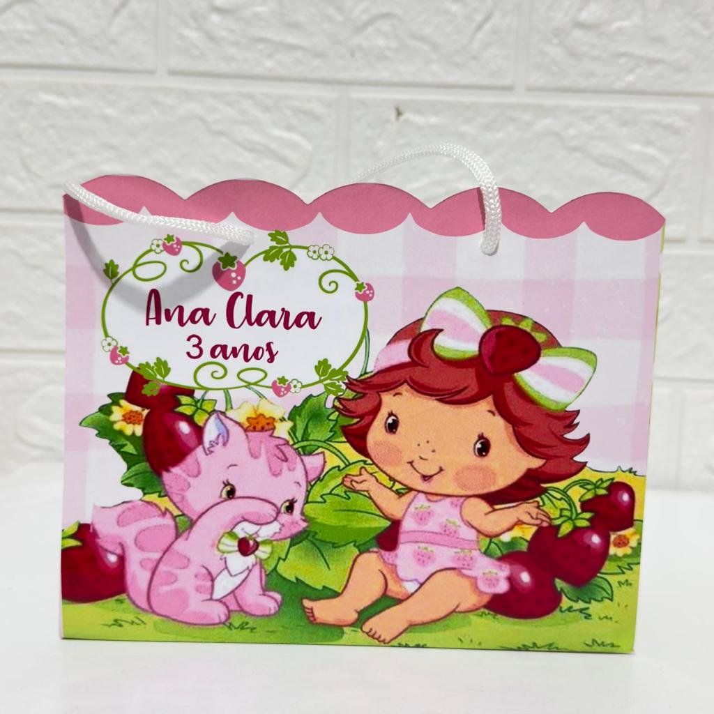 Sacolinha Surpresa Moranguinho  Baby Personalizada – Lembrancinha Festa Infantil – Tamanho Médio