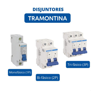 Disjuntor Unipolar/Bipolar/Tripolar 10A a 80A Curva C Tramontina Barramento Bifasico em Oferta na Shopee