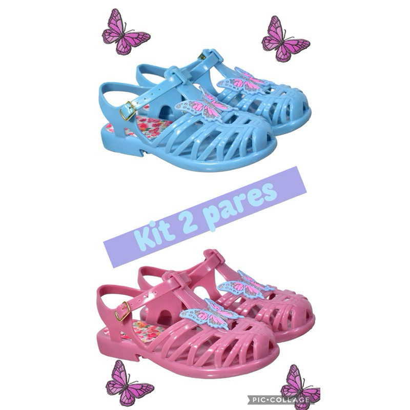 kit Sandália menina infantil moda elegante confortar em Oferta na Shopee