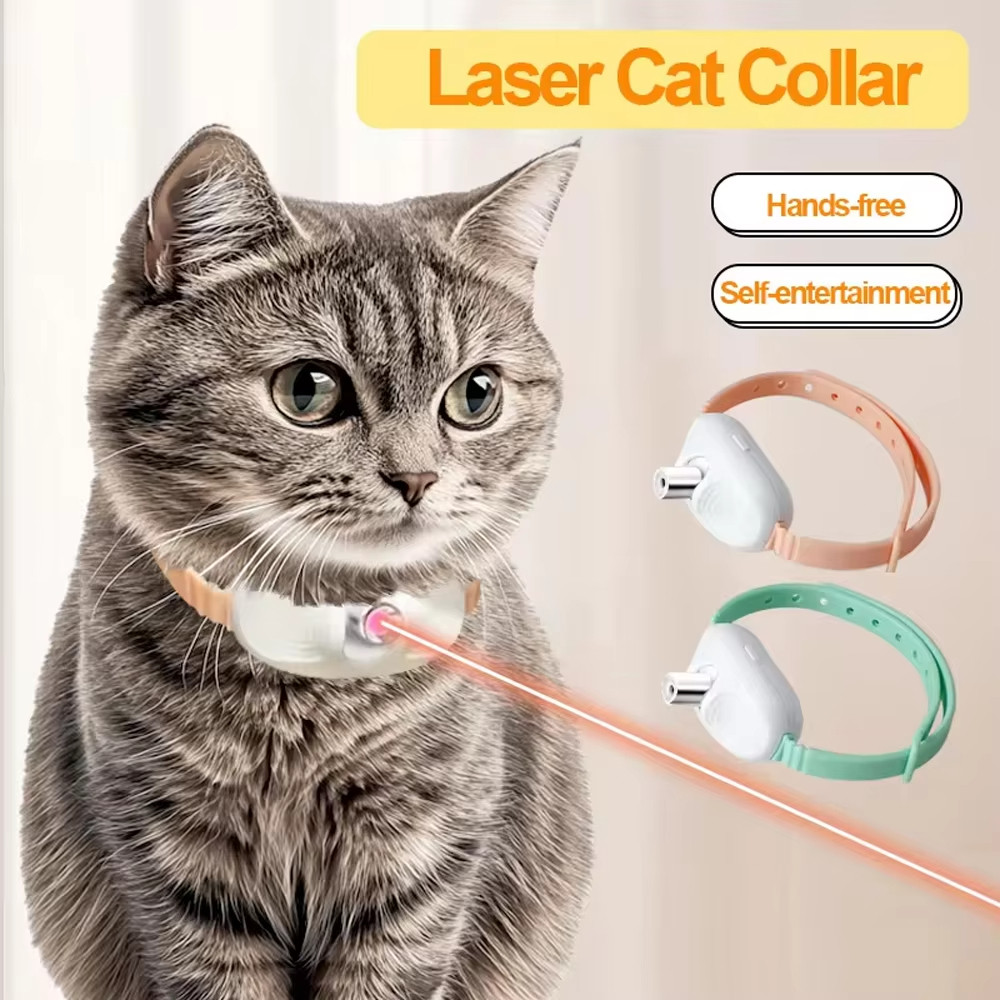 Brinquedo Laser Para Gatos Animais De Estimação USB Coleira De Gato LED Com Luz Brinquedos