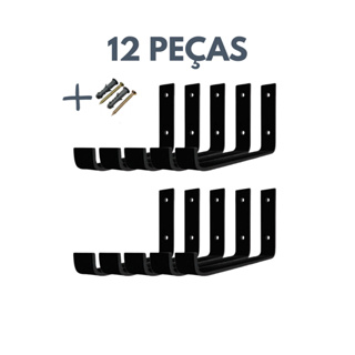 Kit 12 Mão Francesa Invertida  Ferro Industrial Suporte Reforçado em Oferta na Shopee