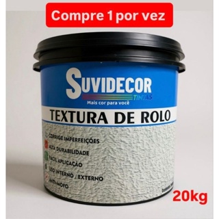 Textura de rolo / lisa 20kg. Suvidecor. cores novas. corrige imperfeições, anti-mofo. uso interno e externo. em Oferta na Shopee