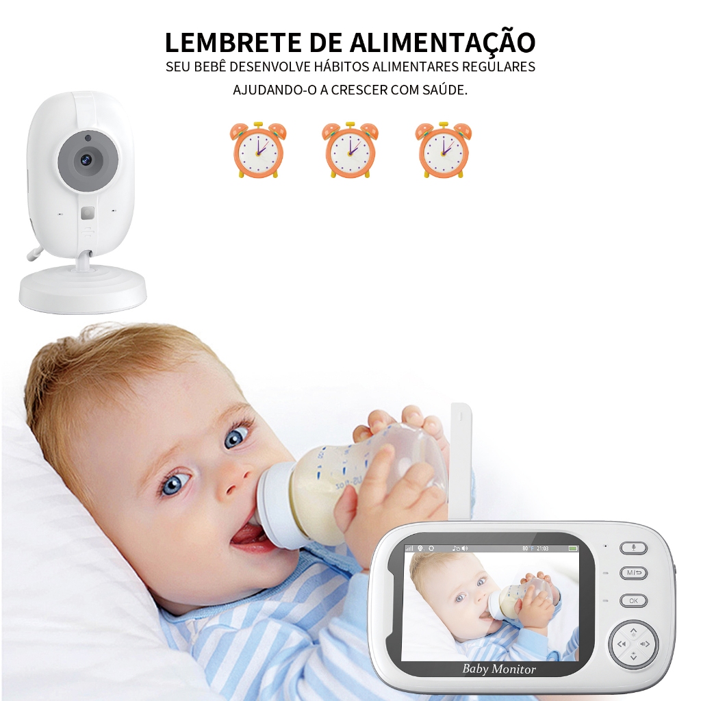 Baby Monitor Baba Eletrônica Monitor Color Blanco