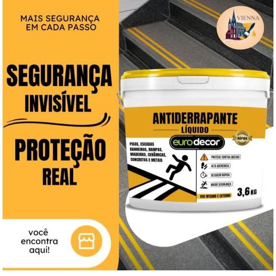 Antiderrapante Incolor Eurodecor 3.6kg Alta Aderência Segurança Em Pisos Escorregadios Escadas 1kg em Oferta na Shopee