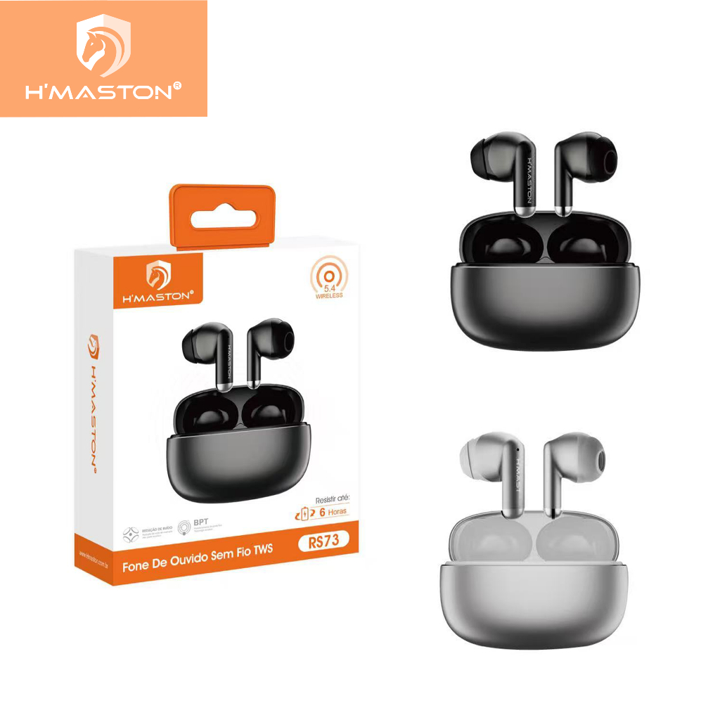 H'maston RS-73 Fone De Ouvido Sem Fio TWS WIRELESS 5.4 Conexão Bluetooth em Oferta na Shopee