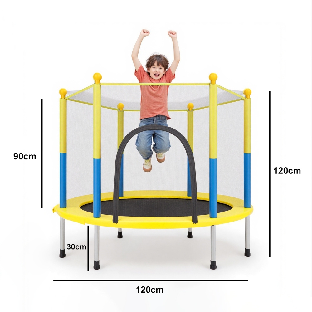 👍 Trampolim Cama Elástica Capacidade de 250kg Rede de Proteção PE Reforçada  36 Molas Tambor  Diversão  Toda a Família em Oferta na Shopee