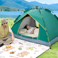 Barraca Camping Automática Impermeável Iglu Familiar Acampamento Grande Varanda