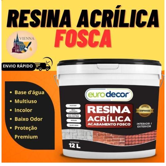 Resina Acrílica Fosca 1L Ou 3,6L Base Água Incolor Eurodecor Premium