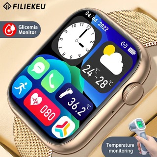 FILIEKEU relógio smartwatch feminino Monitoramento de glicemia Chamadas Bluetooth smartwatch relogio